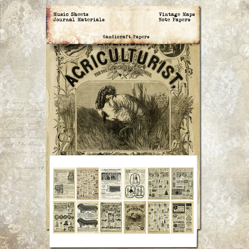 

Panalisacraft 10sheets A5 Vintage old newspaper background paper Scrapbooking Planner/Card Making/Journaling Project Essentials