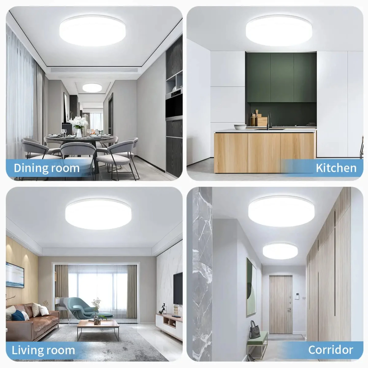 Ultra-thin White Round Ceiling Light - Choose from 48W, 36W, 24W, and 18W options for Cool and Warm White Illumination - Bedroom