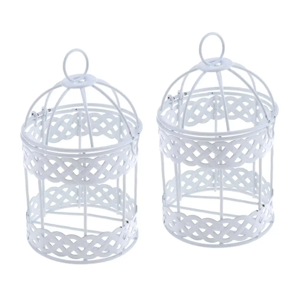 2x Planter Metal Pot Flower Planter Wire Wreath Shape Rack Iron Box Romantic Iron Frame Sturdy Base Suitable for Christmas