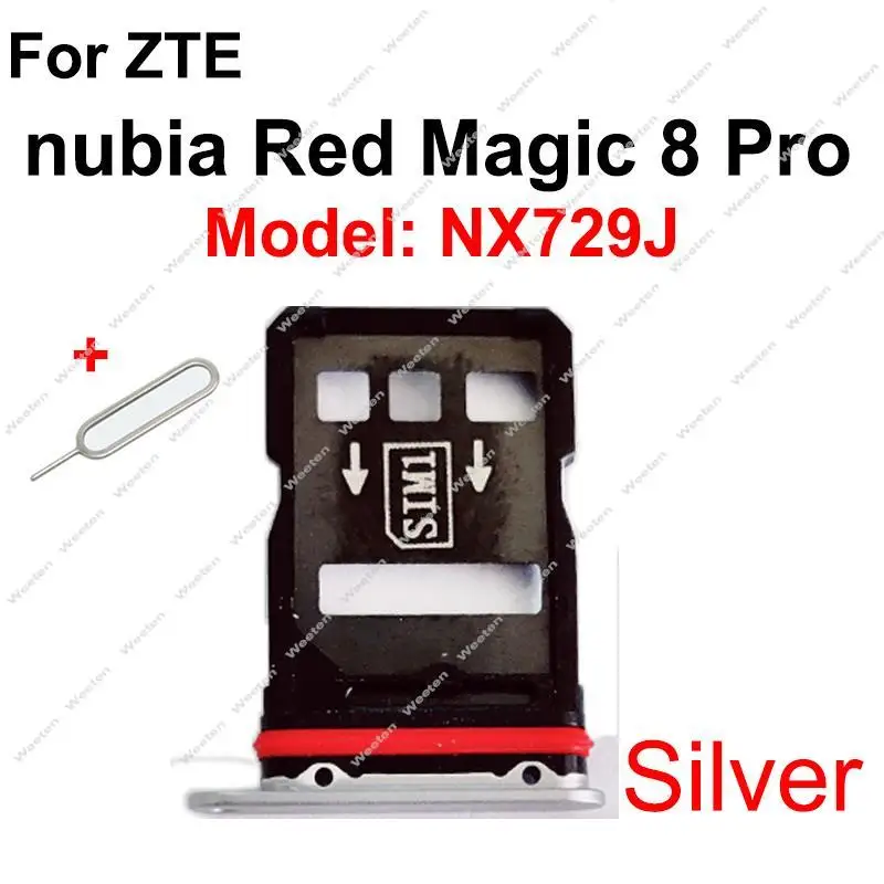 Sim Card Tray For ZTE Nubia Red Magic 8 8S Pro/ 8 8S Pro Plus SIM Card Tray Holder Micro SD Card  Reader Adapter Repaire Parts