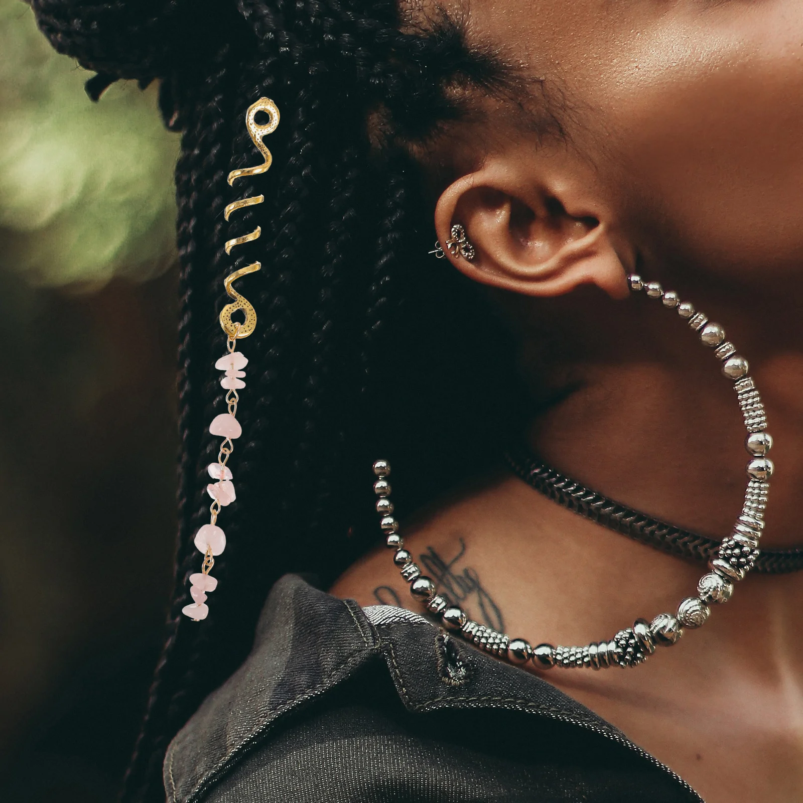 

6Pcs Dreadlock Accessories Stone Pendant Braid Hair Jewelry Durable Hair Charms for Holidays Parties Prom Concert Photo Shoots