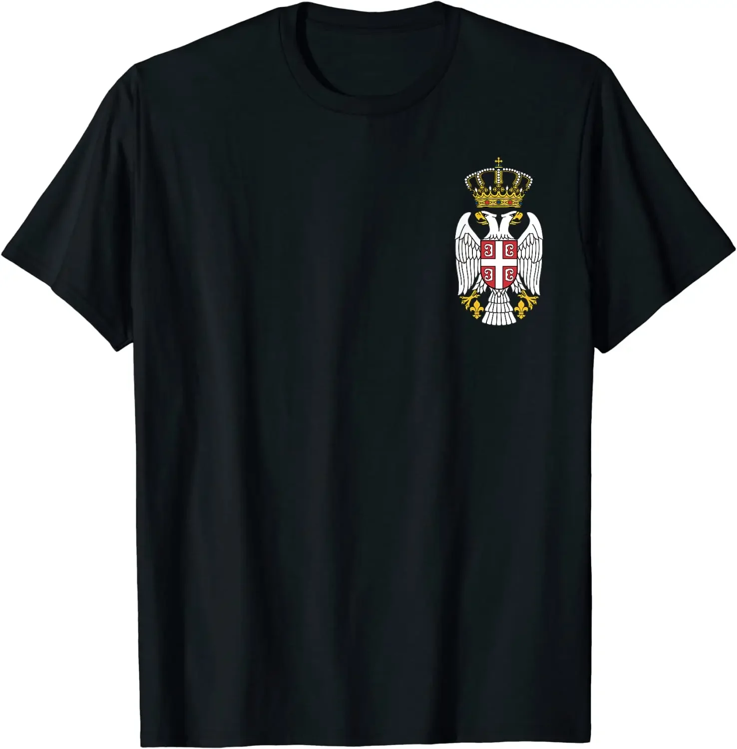 Short Sleeve Casual Cotton O-Neck Shirt Serbian Eagle Coat of Arms Men T-Shirt Emblem of Serbia Double Headed Eagle TShirt 2024