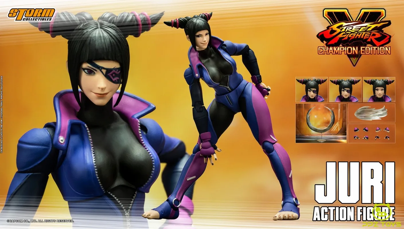 In Stock Original Storm Toy 1/12 Street Fighter V JURI HAN CPSF24 Soldier Model 6'' Action Figure Assembled Boxed Model Toys Boy