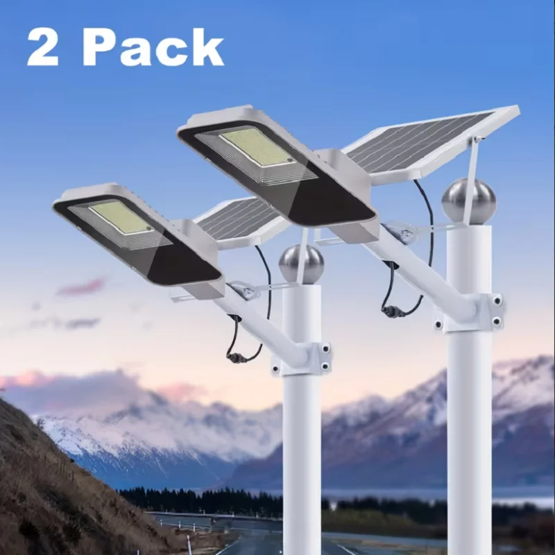 Zonne-straatlamp Buitenverlichting op zonne-energie LED straatverlichting werkt van zonsondergang tot zonsopgang IP65 Waterdichte zonne-wandlamp voor garage en tuin
