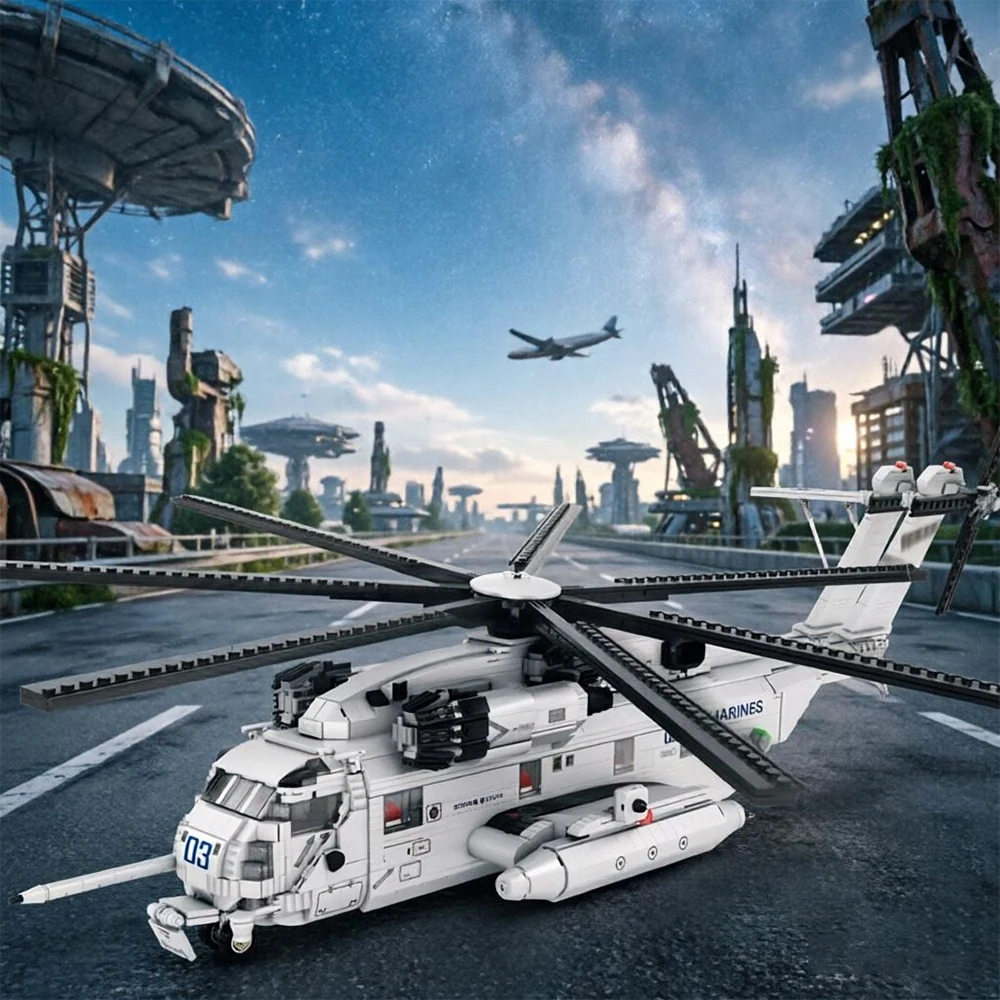 

CH-53E Super Stallion Military Helicopter Building Blocks Heavy Transport Aircraft Model Bricks DIY Assembly Toy For Kids Gifts