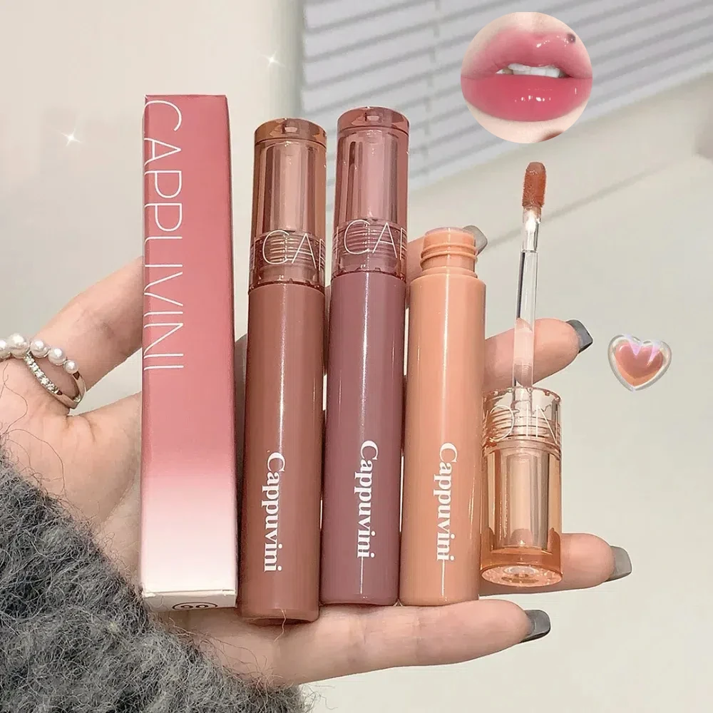 Cappuvini Sap Lipgloss Gelei Spiegel Vloeibare Lippenstift Langdurige Waterdichte Vochtinbrengende Crème Water Licht Lip Tint Make-Up Cosmetica