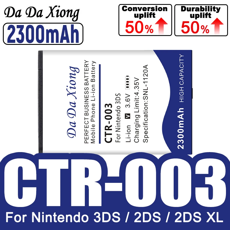 100% جديد CTR-003 استبدال البطارية حزمة 2300mAh CTR 003 Bateria لنينتندو سويتش برو وحدة تحكم لاسلكية 3DS 2DS XL