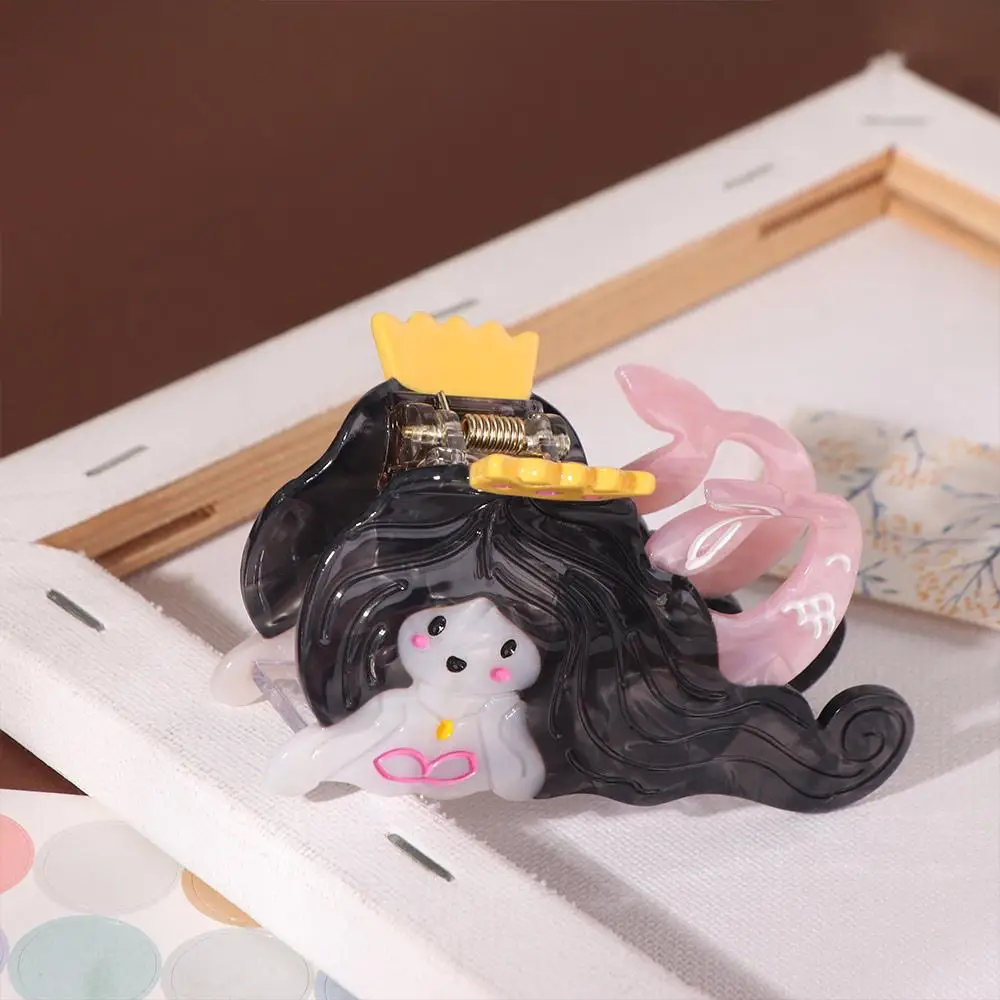 

Sweet Geometry Cartoon Mermaid Hair Claw Ponytail Clip Lovely Creative Hair Claw Novetly Acetic Acid Shark Clip Female