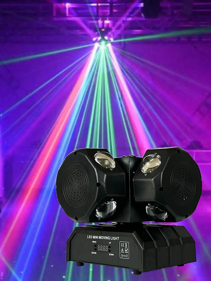 Neuankömmling rotierender Strahl Laser Moving Head Light RGBW 4 in1 LED mit Strobe Effects Bühnen beleuchtung für DJ Disco Club Musik party – Detail 1