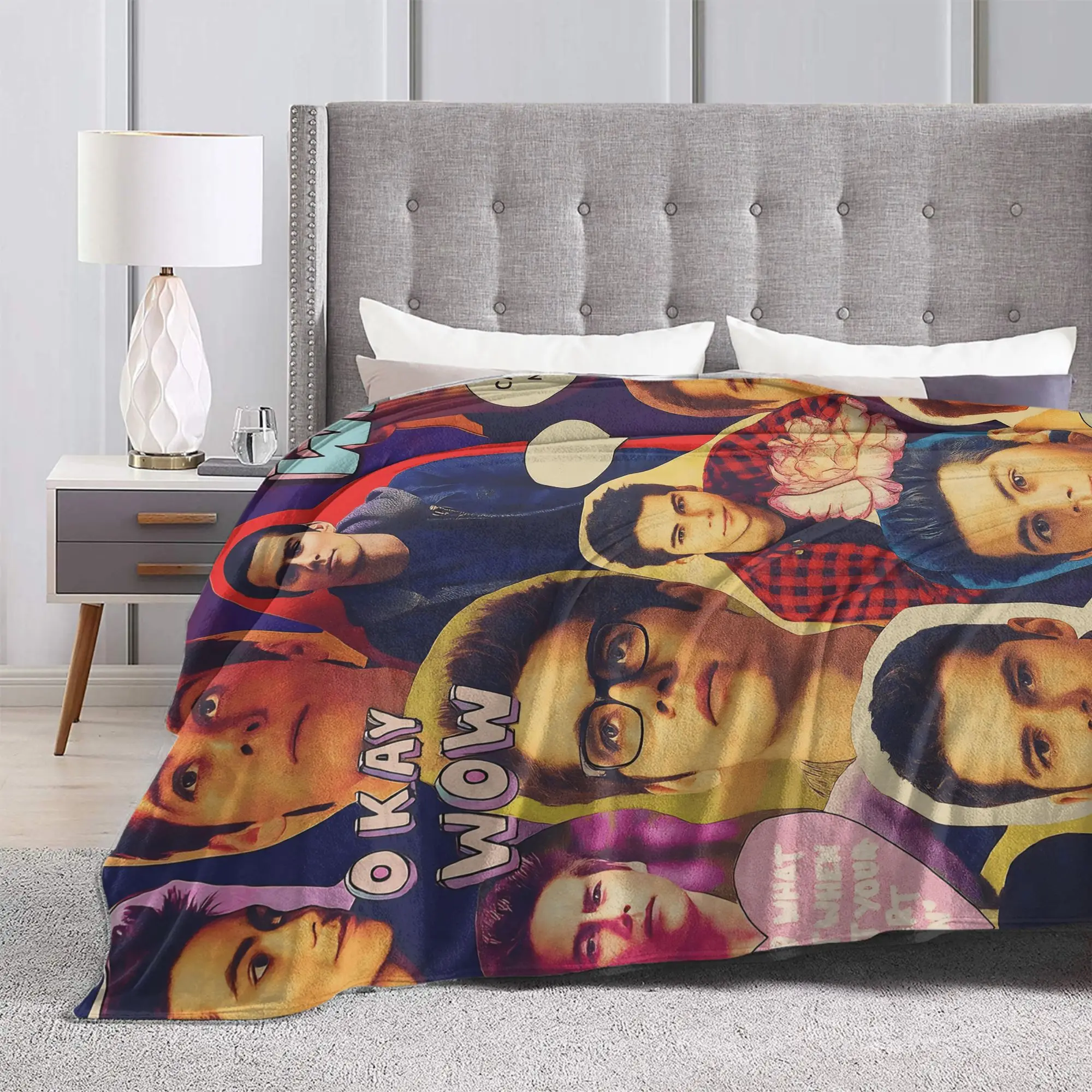 في سن المراهقة الذئب الفانيلا البطانيات الشتاء الدافئة الفراش يلقي للطلاب ديكور المنزل الرسم المفرش غطاء سرير أريكة