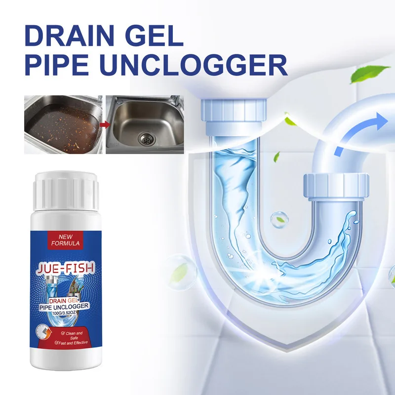 

Drain Odor Clog Remover Pipe Cleaner Kitchen Bathroom Dissolving Blockages Anti Clogging Easy To Use Household Drains