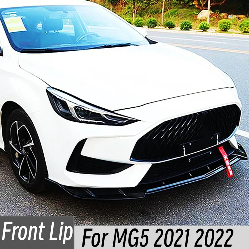 

Для MG5 2021 2022, передний бампер автомобиля, спойлер для губ, подбородка, сплиттер, диффузор, комплект защиты, дефлектор, черный карбоновый аксессуар