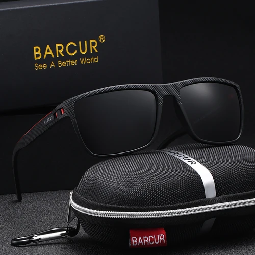 Imagen 2 del producto BARCUR Gafas de sol básicas clásicas ligeras y cómodas con material de lente Tac que es resistente a los rayos UV, versátiles para uso diario