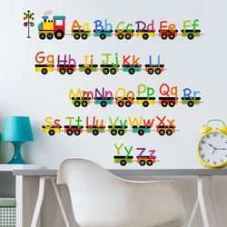 Cartoon children's English alphabet train living room decoration wall sticker