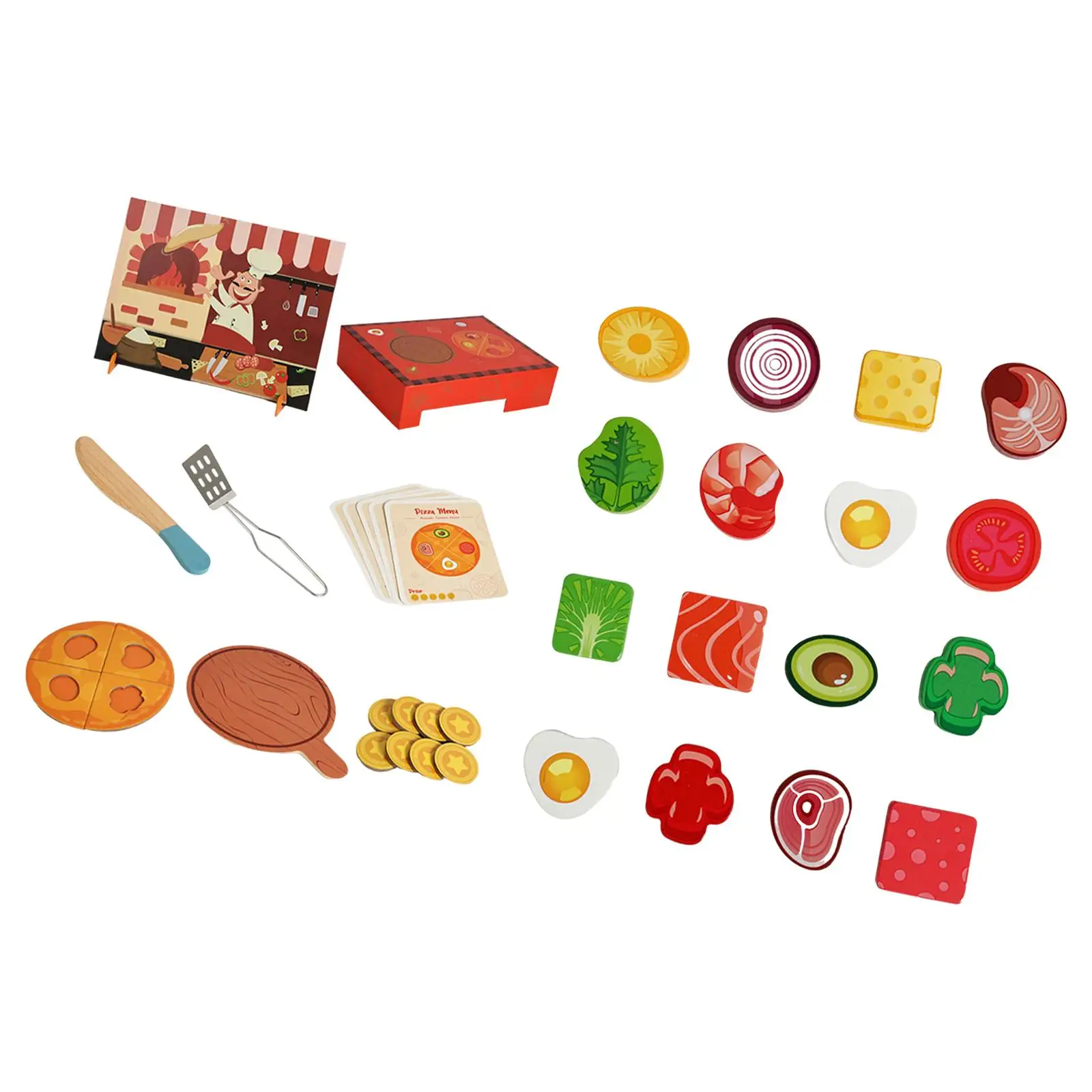 Juego de juguetes para fiesta de Pizza, adorno para niñas, juego de Pizza de madera versátil