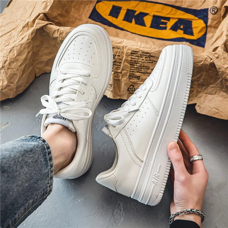 Putian Men's Shoes Autumn Trend Versatile Casual Board Shoes Sports Waterproof Thick Bottom Heightening White Sneakers