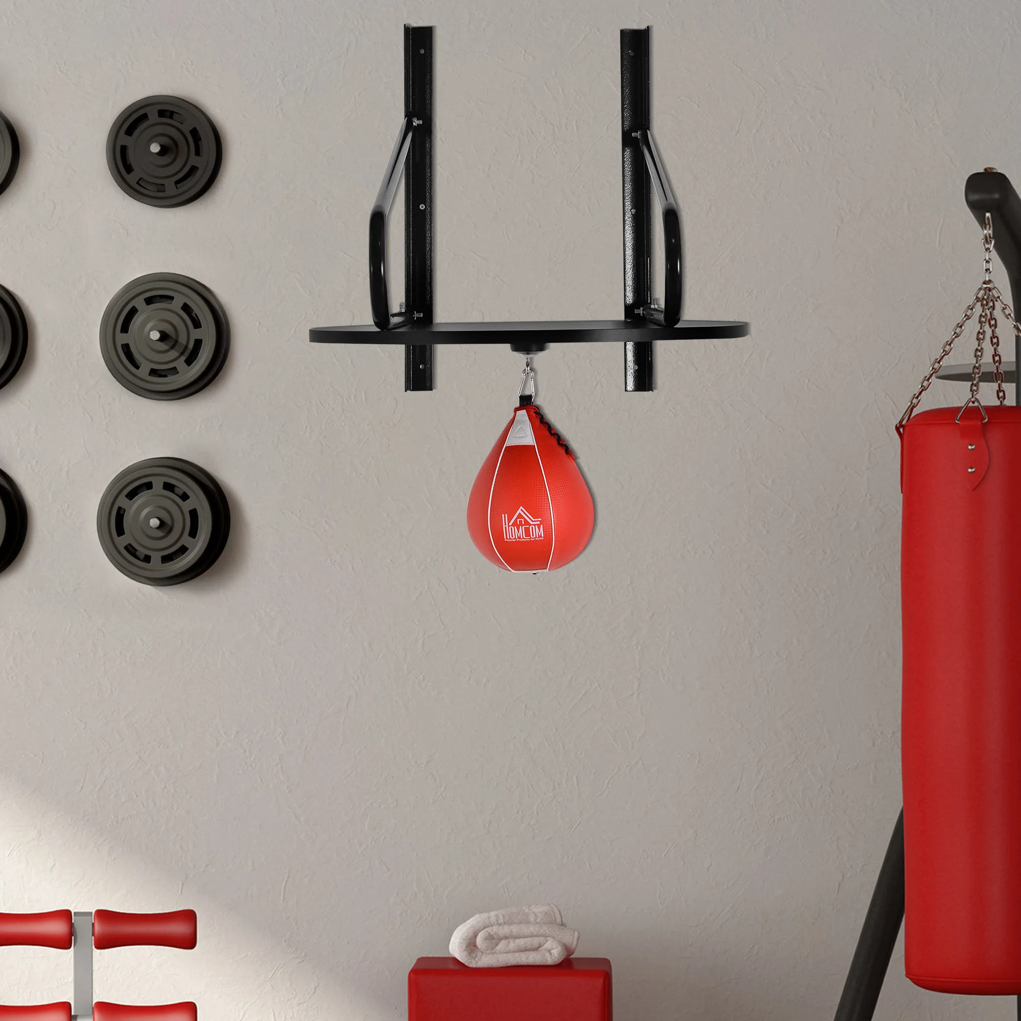 HOMCOM pear boxing wall mount with height adjustable platform