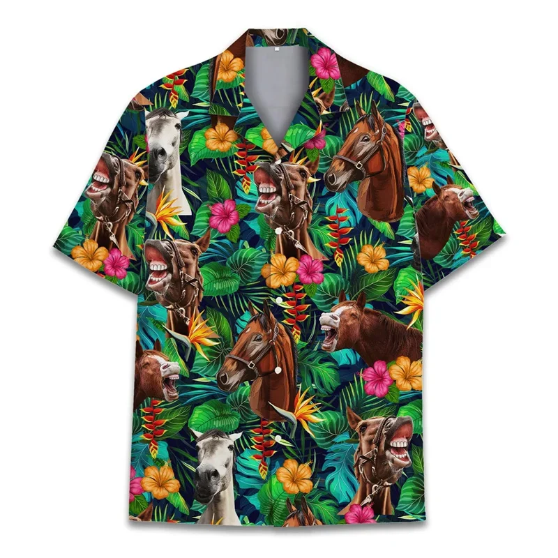 2026 Summer New Collection 3d Print Monkey Orangutan Hawaiian Shirt For Men Summer Holiday Shirts Button Beach Surf Cool Lazy