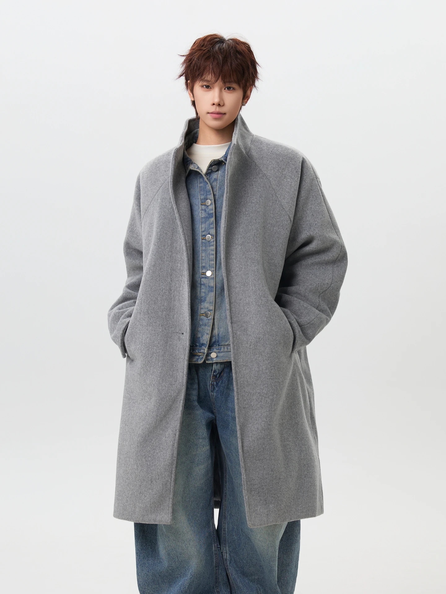 

Ретро-стиль, высококачественное, свободное, теплое, универсальное осенне-зимнее пальто из шерсти для мужчин и женщин, длинное, молодежное, модное, брендовое.