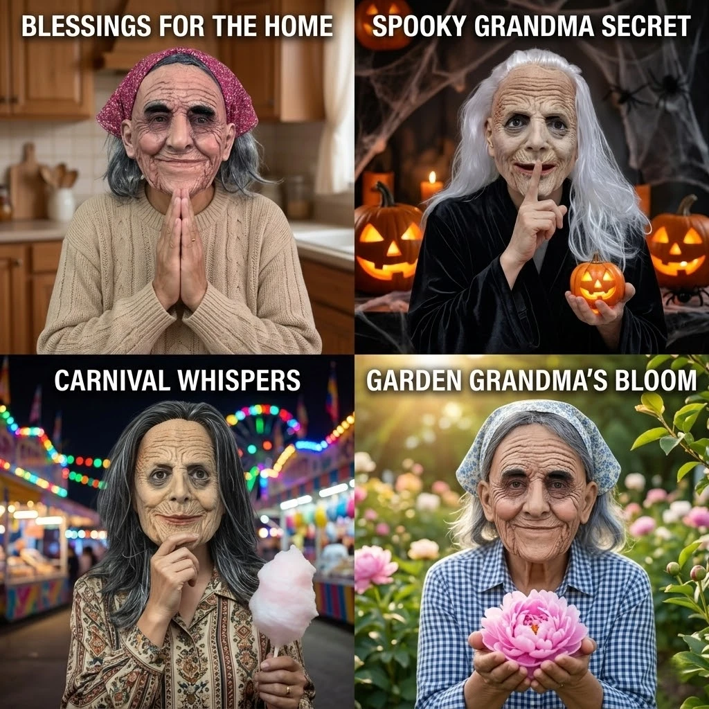 Lifelike Latex Old Lady Masks Grandma Horror Masks For Halloween Costume Party/Cosplay/Scary Theater Performance Props - view 5