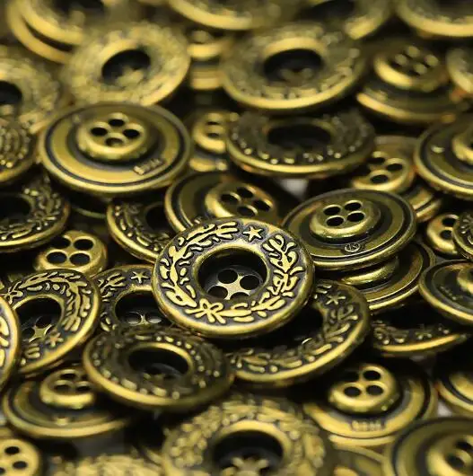 10 قطعة/الوحدة الحجم: 11 مللي متر-22 مللي متر أربعة العين نمط القمح أزرار معدنية الرجعية زر كاوبوي معطف الديكور مجموعة الخياطة (KK-3863)