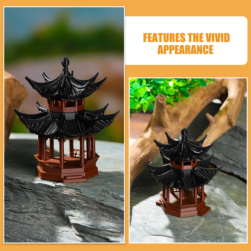 Outdoor Ornaments Pavilion Decorations Landscape Desktop Decorate Simulation Statue Miniature Figurine Garden
