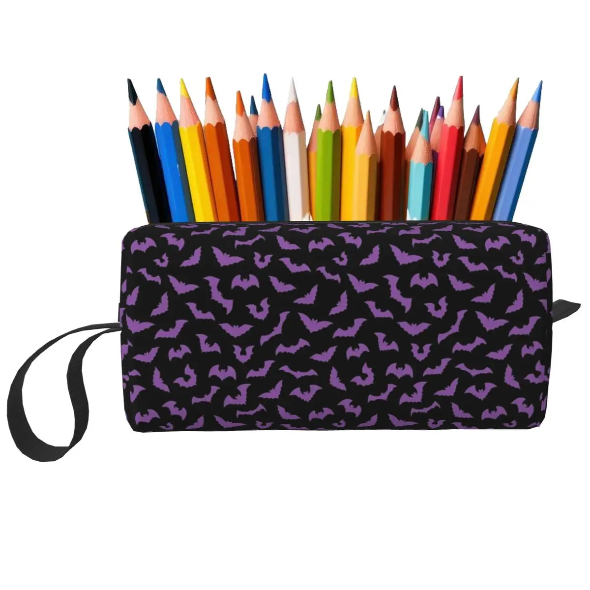 

Фиолетовые летучие мыши, пастельные готические конфеты, пенал в стиле панк для студентов, коробка для ручек, сумка-карандаш, канцелярские принадлежности, дорожная женская косметичка