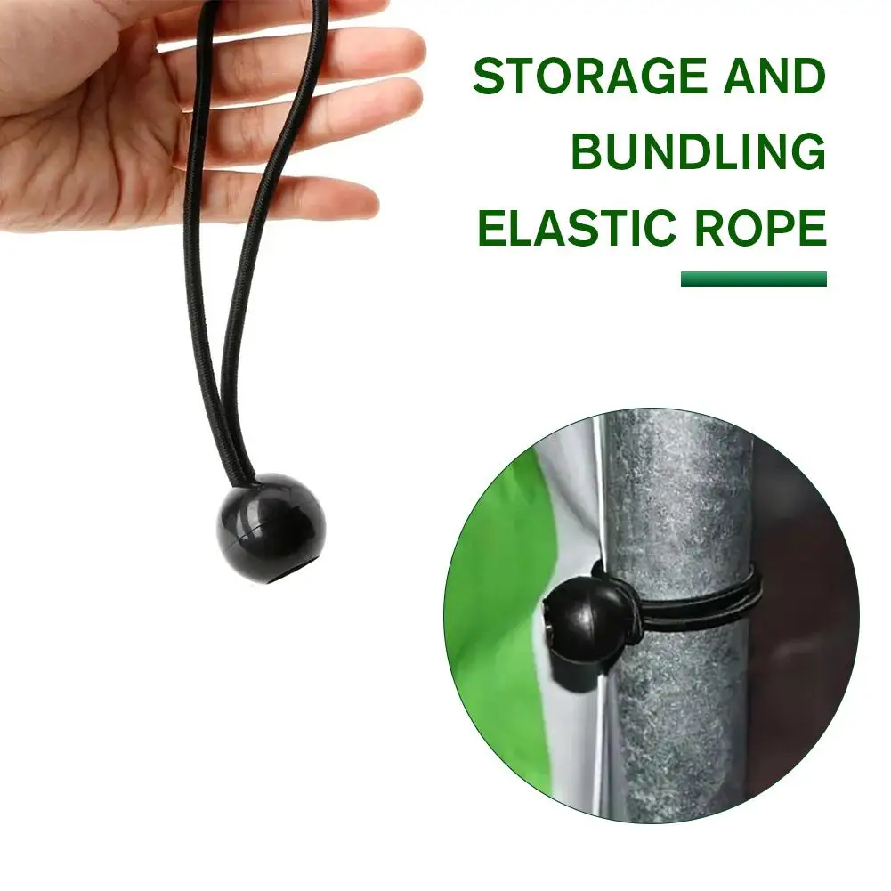 

10 шт., эластичные шнуры для фиксации палатки, черный шар, банджи-петля, ремень, брезентовый навес, фиксированная веревка для кемпинга на открытом воздухе D9P6