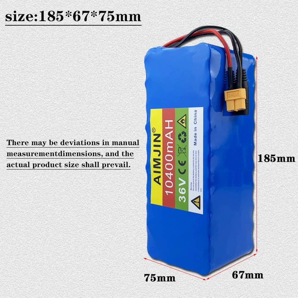 10S4P 36V 10400mAh Electric Scooter แบตเตอรี่ลิเธียม 18650 แบตเตอรี่ 36V 10.4Ah ไฟฟ้าสกู๊ตเตอร์ไฟฟ้าสกู๊ตเตอร์แบตเตอรี่ 36v