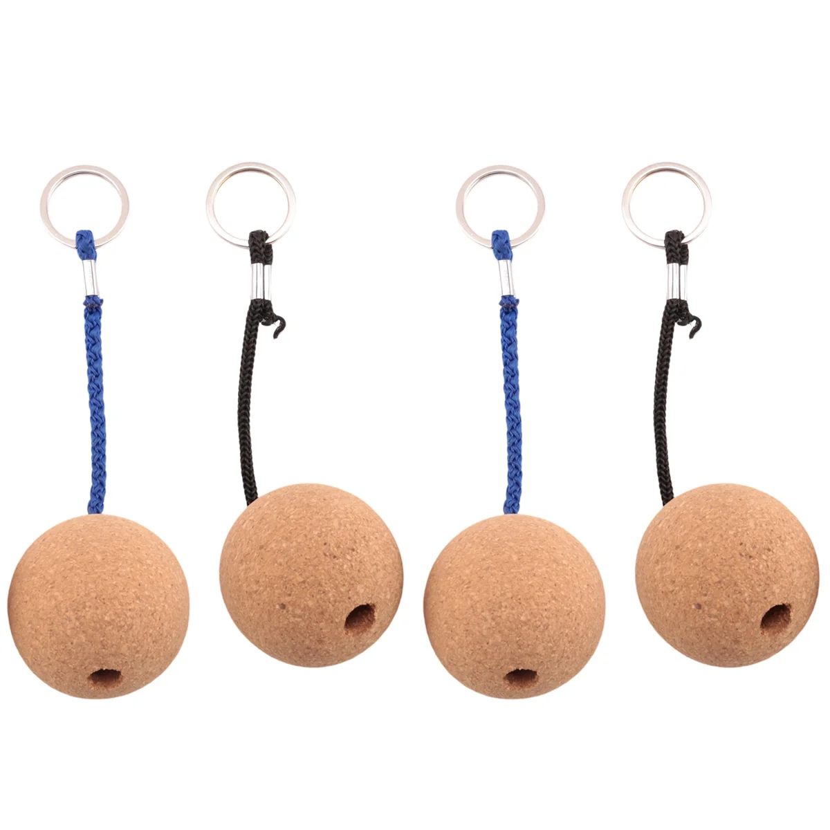 4Pcs Floating Cork Ball Keyrings,50mm Key Float Water Sport Accessories for Surfing Swimming Diving Fishing Sailing Boat