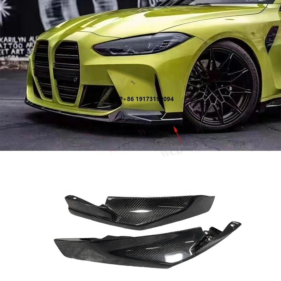 

Dry Carbon Fiber Front Splitter for B-MW M3 M4 G80 G82 2021+ Front Bumper Lip Side Splitter Spoiler Car Bodykit