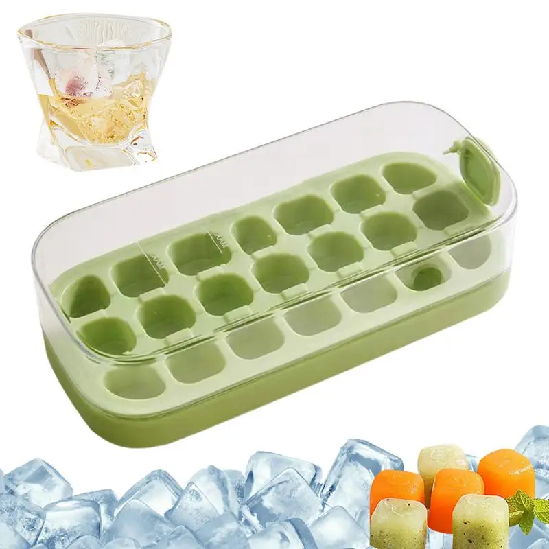 21Grid Ice Cube Maker Tray Ice Cube Trays For Freezer With Ice Box Ice Cube Mold Easy To Release Ice Cube Trays Reusable Freezer