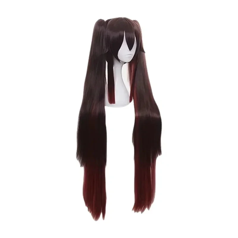 

KK56Genshin Impact Hutao Cosplay Wig Long Brown Double Ponytail Gradient Heat Resistant Synthetic Wigs Anime.OJ6/