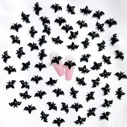 Halloween Nails Figures Black Bat Decoration Supplies 3d Resin Bat Halloween Charms Manicure Diy Jewelry Nail Art Accessories