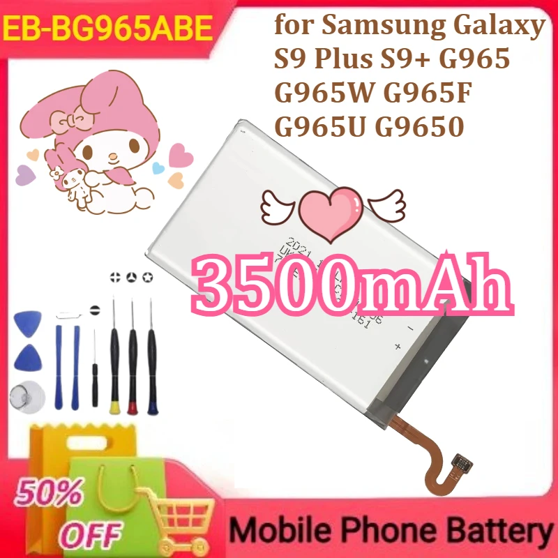 

EB-BG965ABE Replacement Battery for Samsung Galaxy S9 Plus S9+ G965 G965W G965F G965U G9650 Mobile Phone Battery 3500mAh+Tools