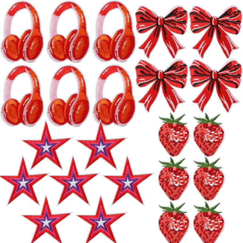1pcs Fashion Embroidery Patches Bag Decoration Pentagram Label Heat Sublimation Mouth Clothes Accessories DIY Apparel Sewing