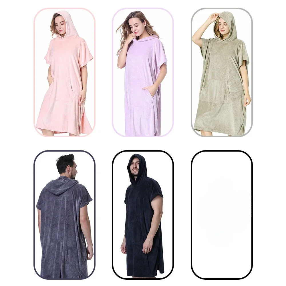 Quick-drying Beach Bathrobe Hooded Bath Towel for Men and Women Surf Changing Bathrobe Bath Robe Men