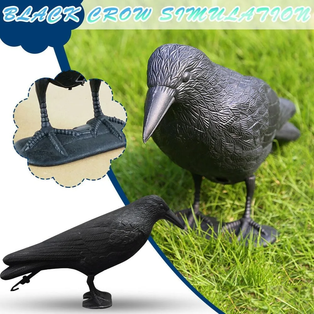 Halloween Black Life Size Crow Deterrent Decorative Crow Decoration Repellent Scarecrow Lifelike Hunting Decoy Courtyard Garden