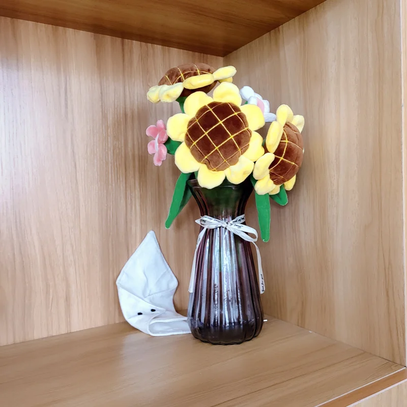 ひまわりのぬいぐるみ,バレンタインデーの花,女の子のおもちゃ,ギフト,家の装飾,手作り,装飾おもちゃ,30cm