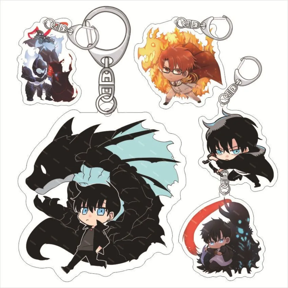 

10 Solo Leveling Anime-Themed Keychains Cartoon Print Acrylic Keychains and Chains Collectibles for Fans and Otaku