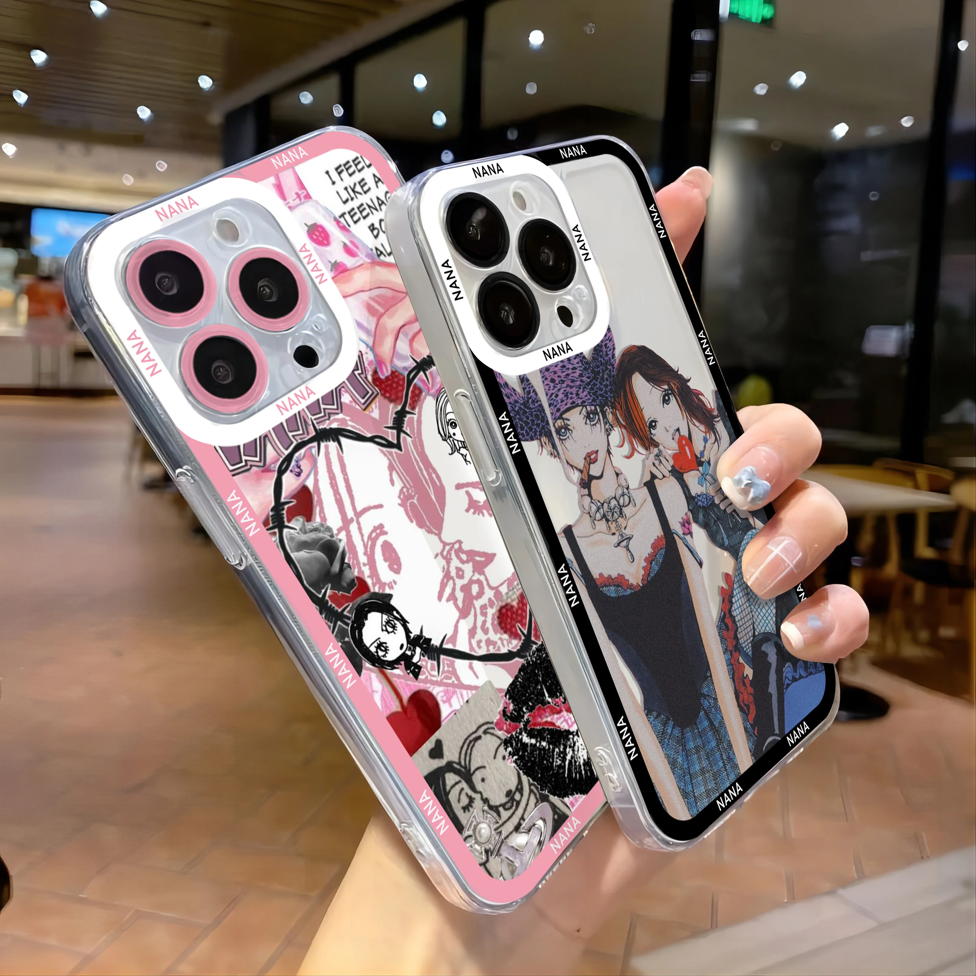 Anime Nanas hachi Phone Case For iPhone 16 15 14 13 12 11 Mini Pro Max X XR XSMax 7 8 Plus SE20 Transparent Cover