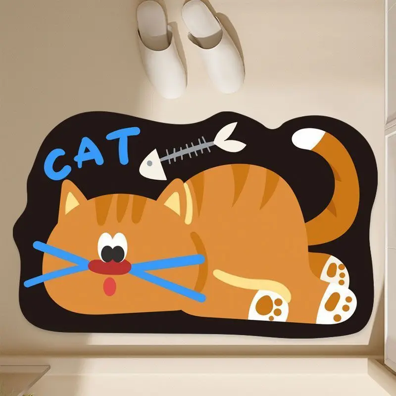 VIKAMA Cartoon-Themed Shaped Doormats, Water-Absorbent and Non-Slip Bathroom Mats, Indoor and Outdoor Entryway Rugs, Home Decor