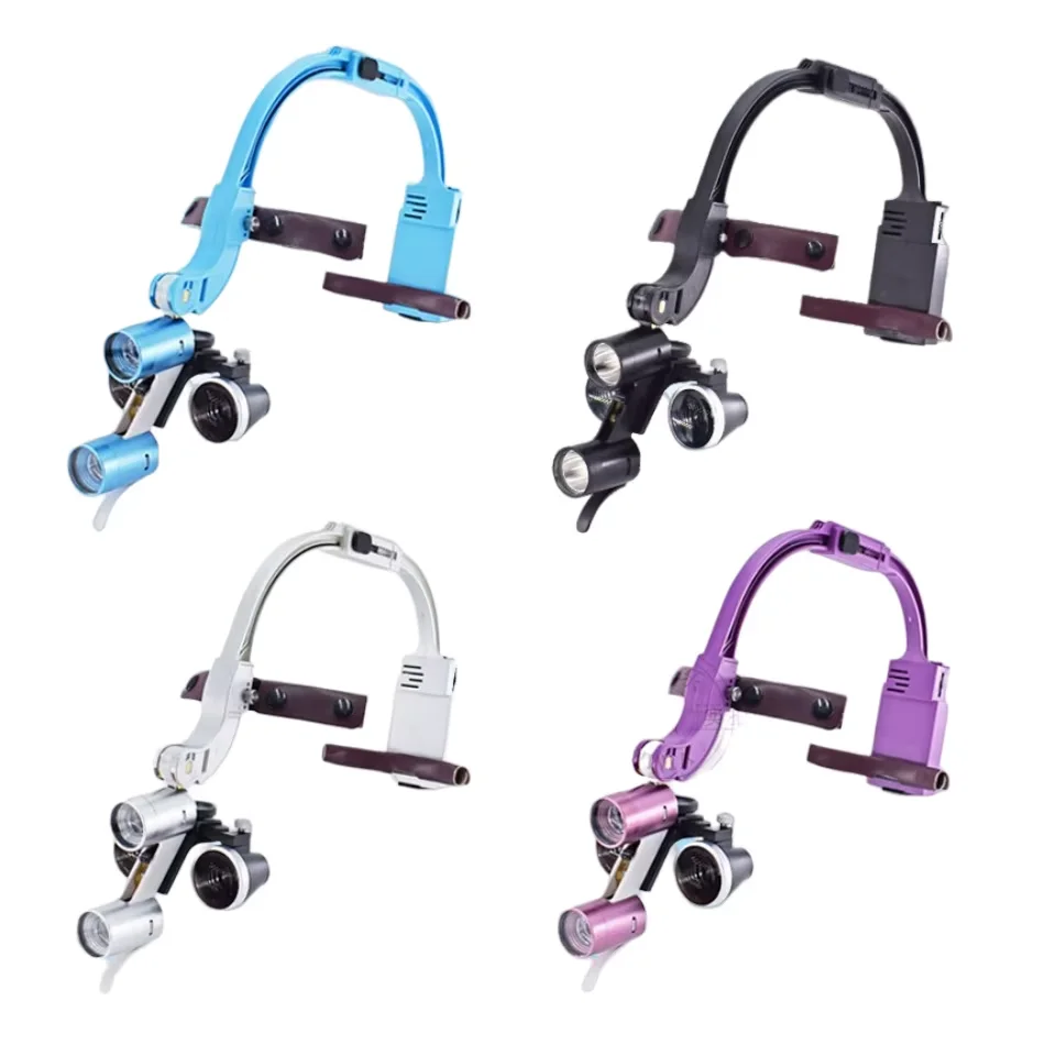 Dental LED Headlight Binocular Loupes 2.5X 3.5X Headband Type 5W Dentist Surgical Headlamp Binocular Magnifier