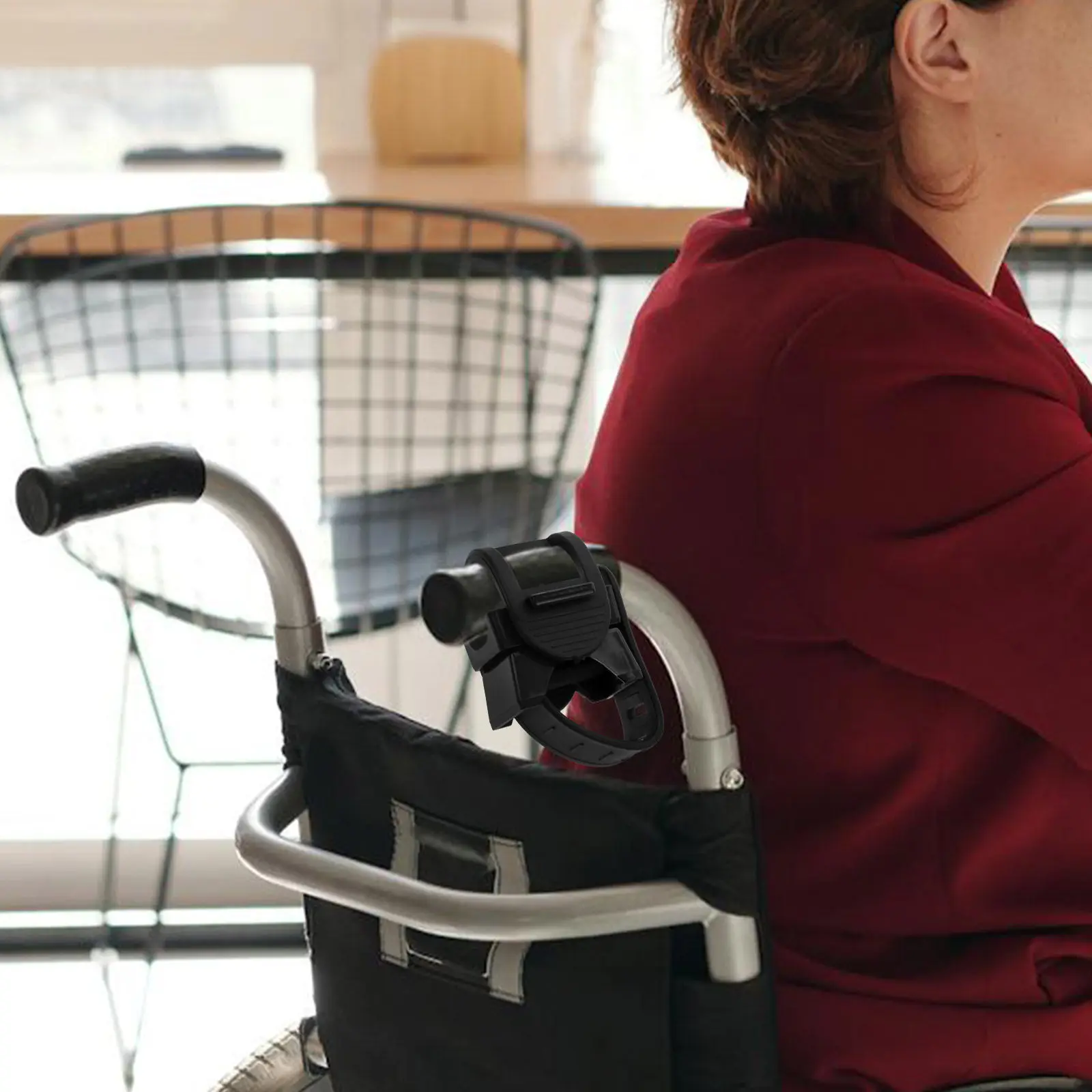 2Pcs Universal Wheelchair Cane Holder for Rollator Walker Electric Scooter Crutch Mount Stand Plastic Cane Support Rack