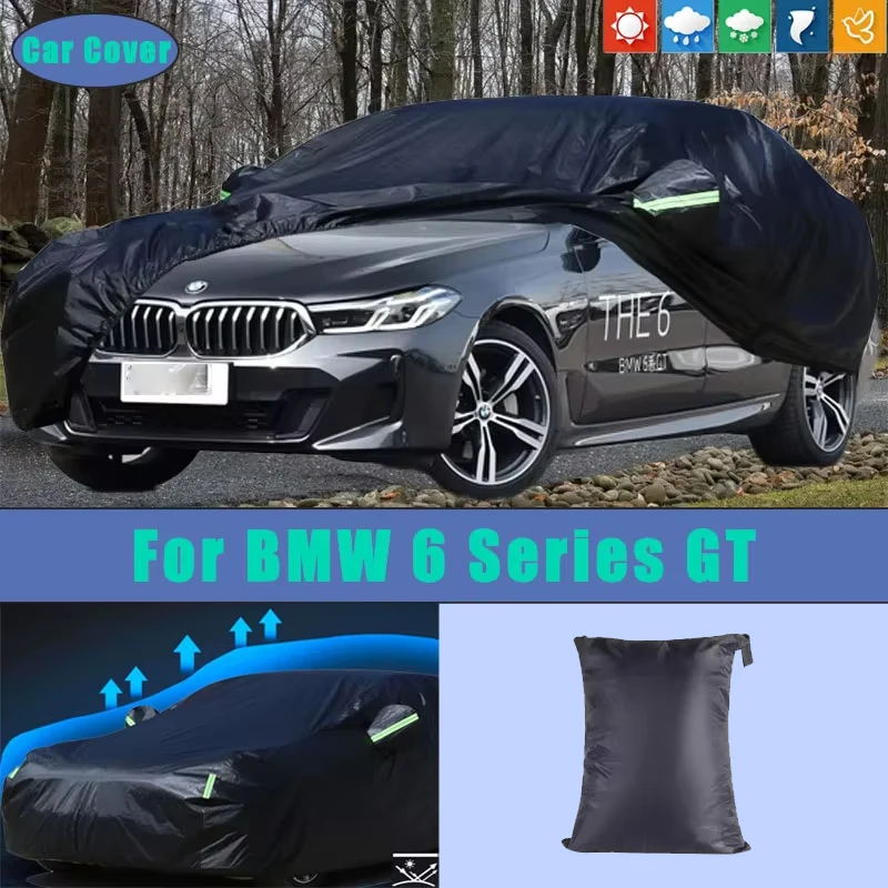 

For BMW 6 Series GT Black Car Covers Outdoor Waterproof Dustproof Sun Rain Snow Protection Thick Oxford Cloth Full Outer Cover