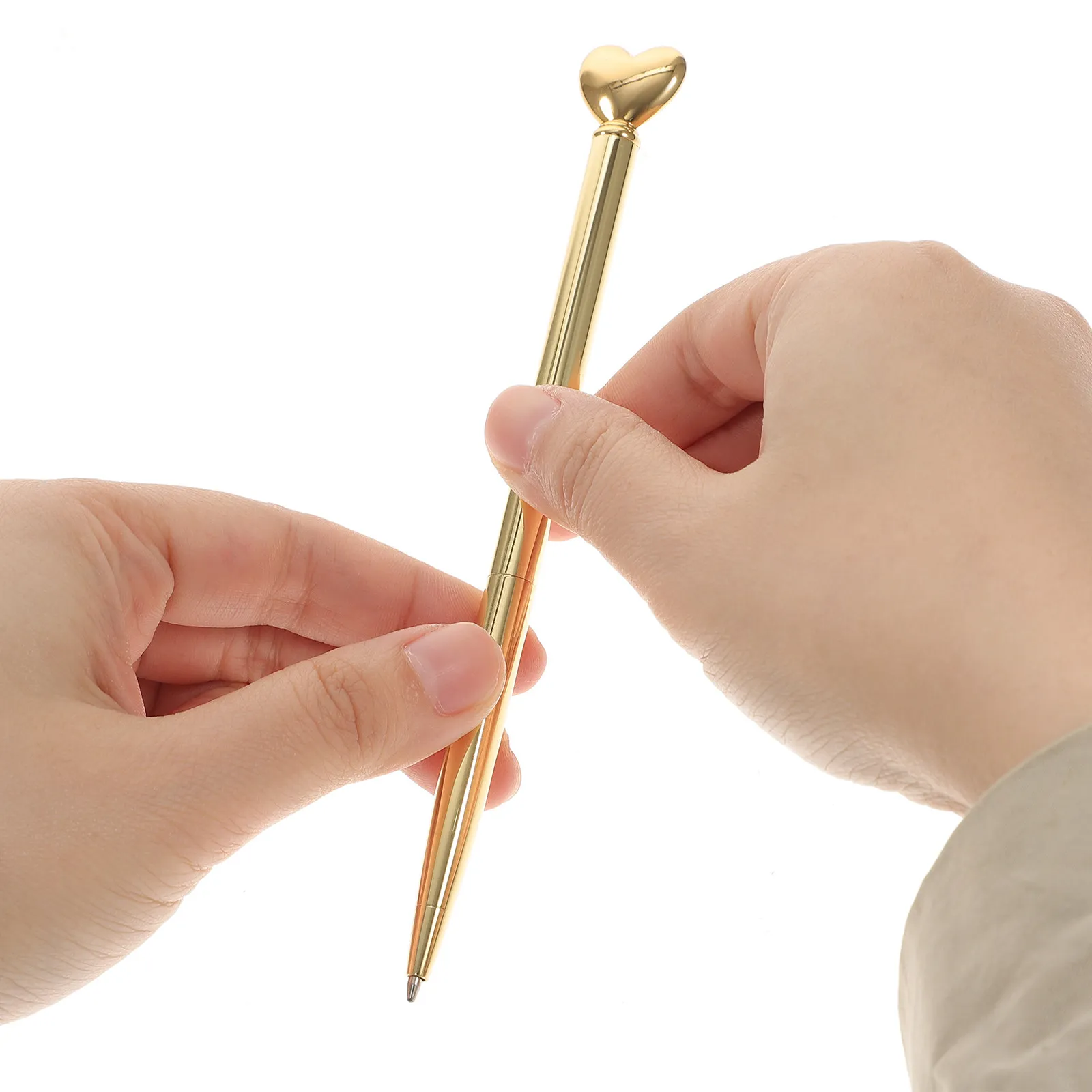 

12Pcs Stylish Metal Heart-Shaped Ballpoint Pens Smooth Effortless Writing Ergonomic Students Pen Daily Use Crafting Greeting