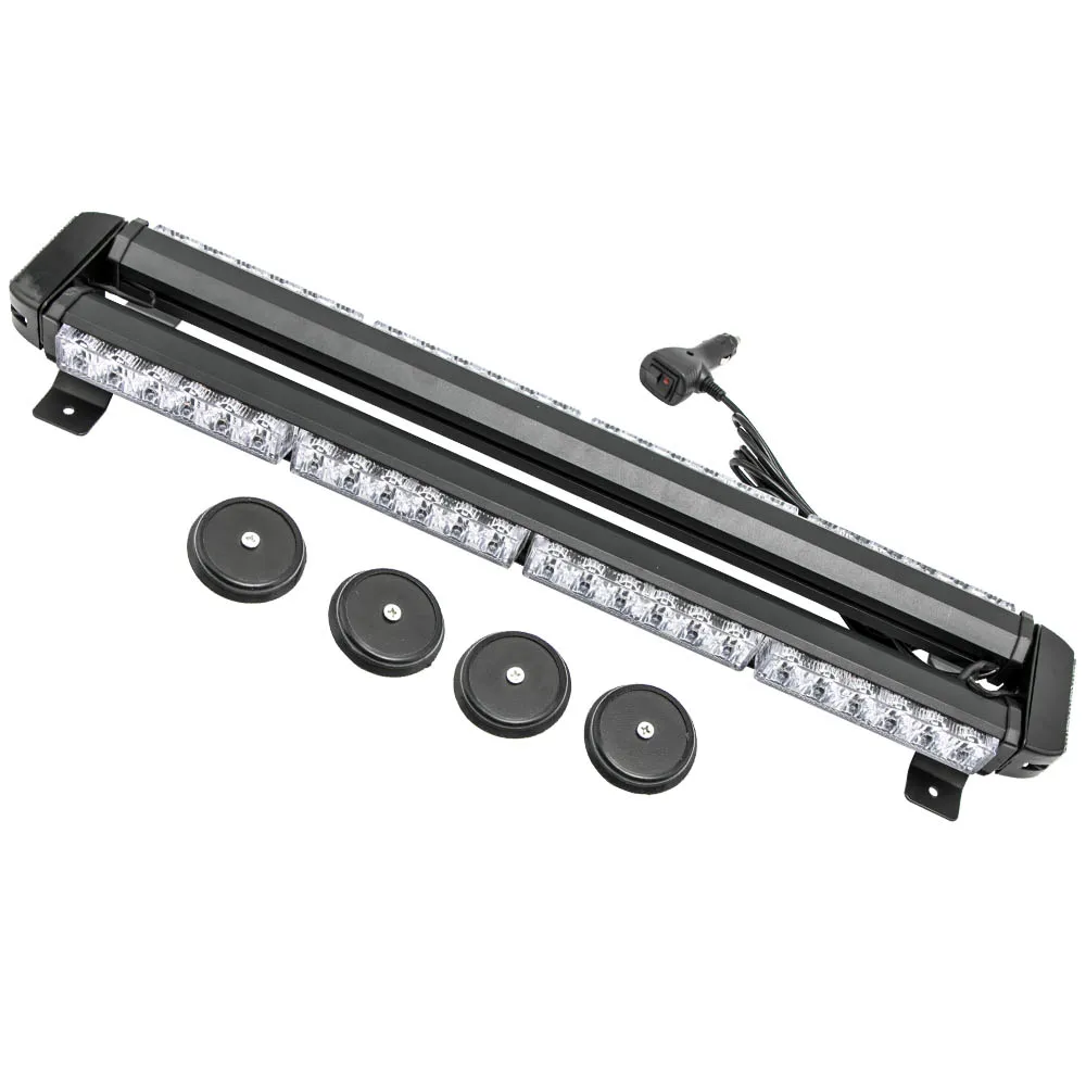 LED Traffic Advisor Double Side Flash Strobe Light Bar Amber & White DC 12V Yellow/White Traffic Advisor LED Light