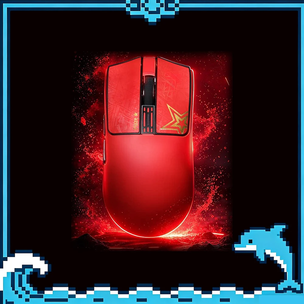 IPI Fog Haze X Red Celebration Edition Wireless Mouse PAW3955 8K Tri ModeTMR Haptic Feedback Lightweight Esports Gaming Mouse