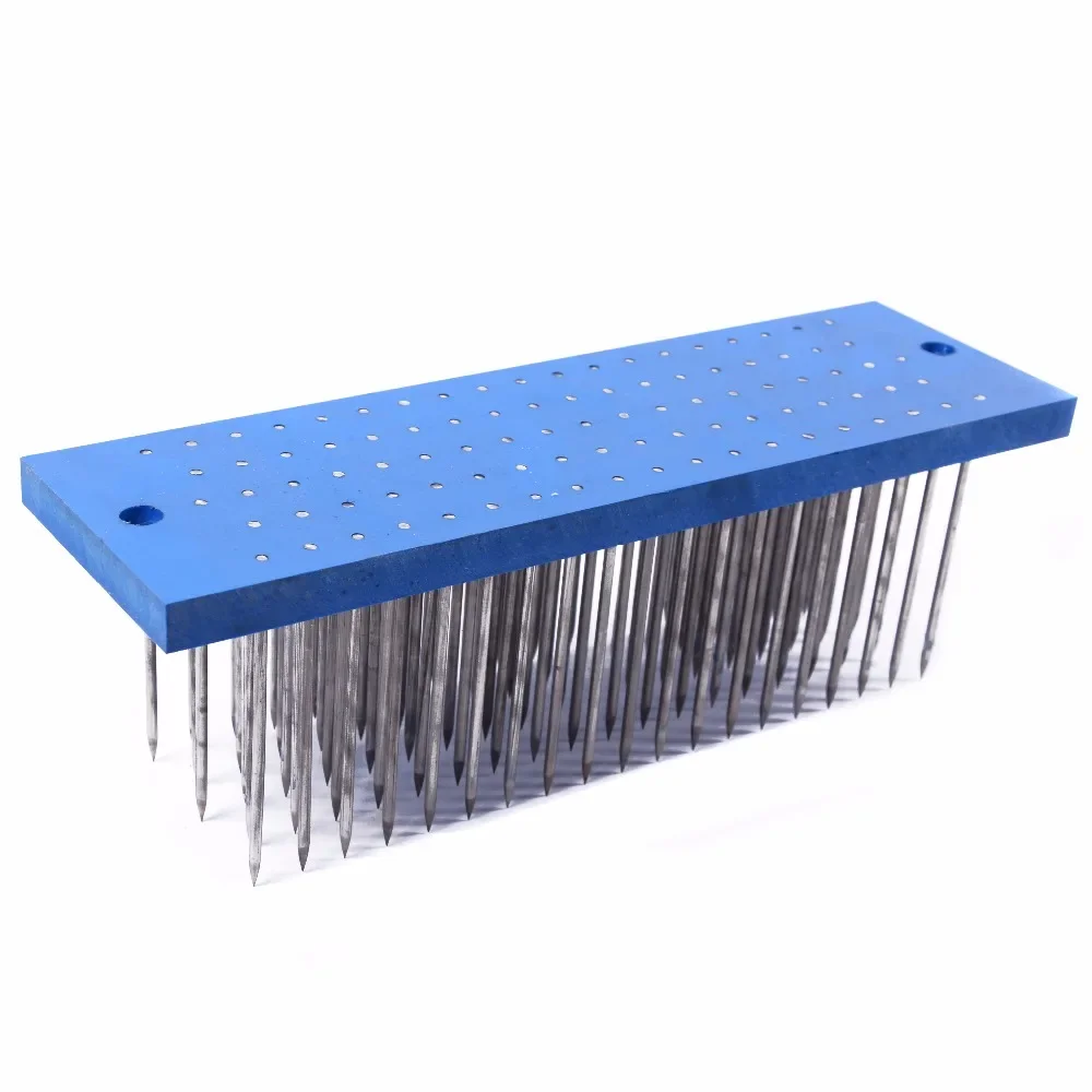 Blue Hair hackle with 93 pcs needle for comb machine weft small steel comb Drawing Hair Extensions Tool/Support customized sizes