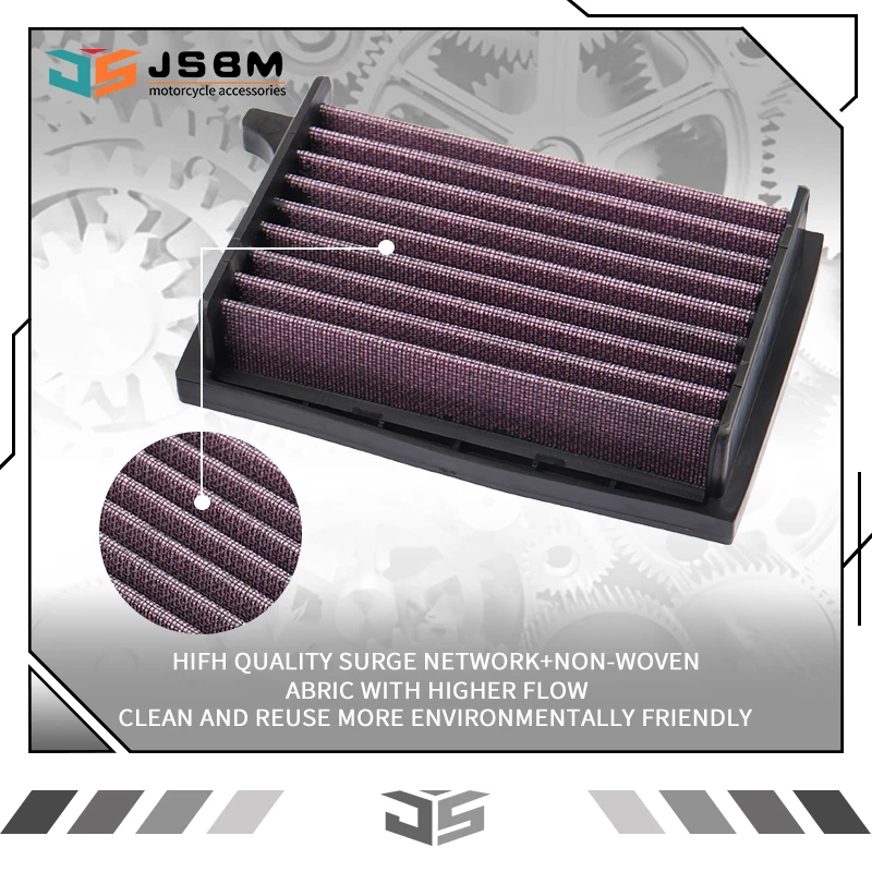 JSBM Motorcycle Washable High Flow Air Filter For Triumph Trident 660 2021- 2024 T​iger 660 Sport 2022 2023 2024 P-TR6N21-01